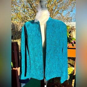 NWT Renaissance XL Teal & Black Jacket